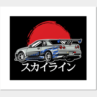 NISSAN GTR R34 Posters and Art